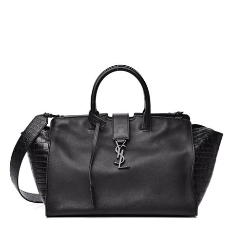 Saint Laurent Calfskin Small Monogram Downtown Cabas Black